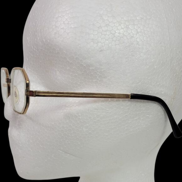 Frame France Heptagon 14K Eye Glasses Vintage Metal Wire Gold Stamped Eyeglasses